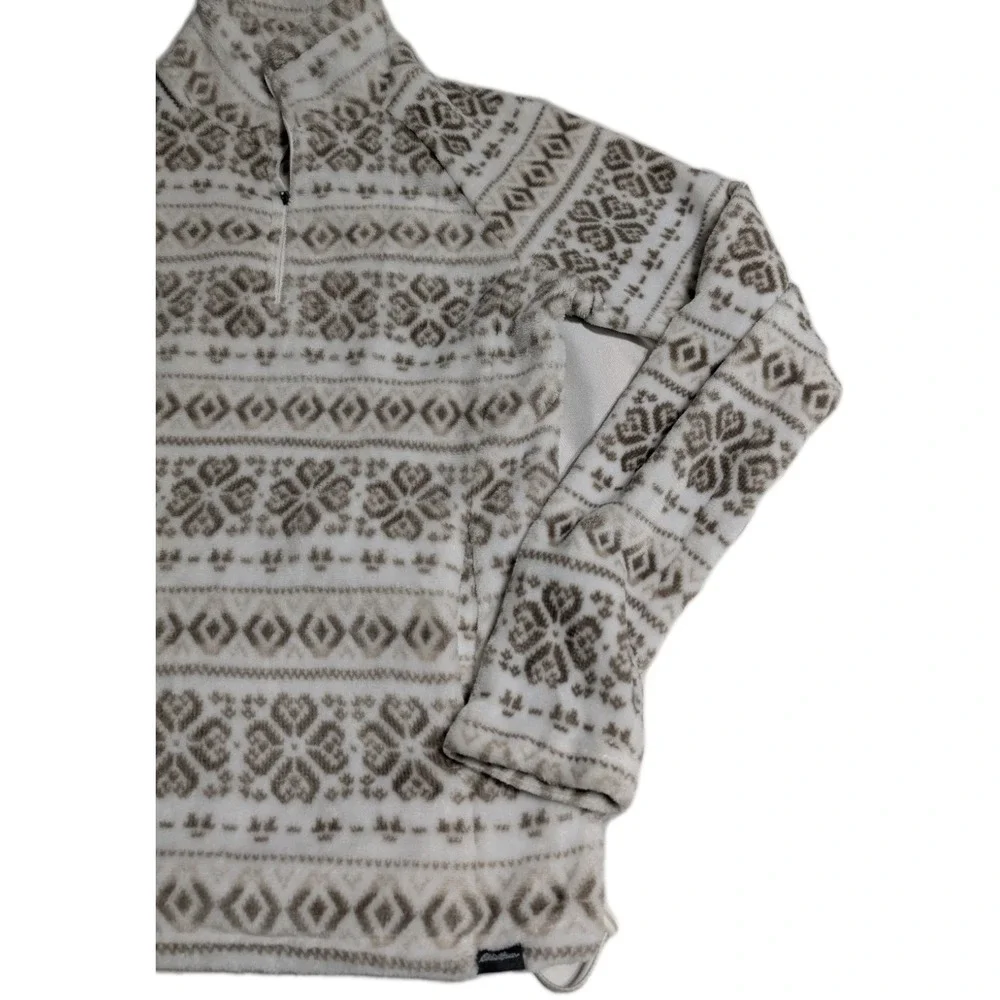 Eddie Bauer‎ Women's Snowfall Print Fleece Pullover Half Zip M